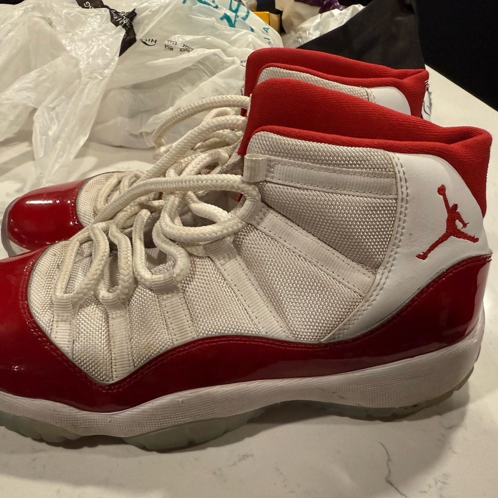 Jordan Kids Red and White Sneakers